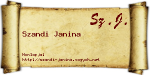 Szandi Janina névjegykártya